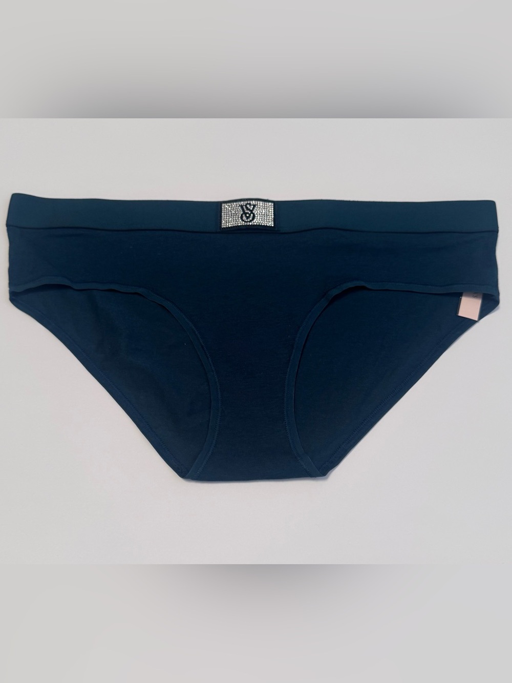 Victoria’s Secret Green Hiphugger Panty with Rhinestone Logo Accent Size Large